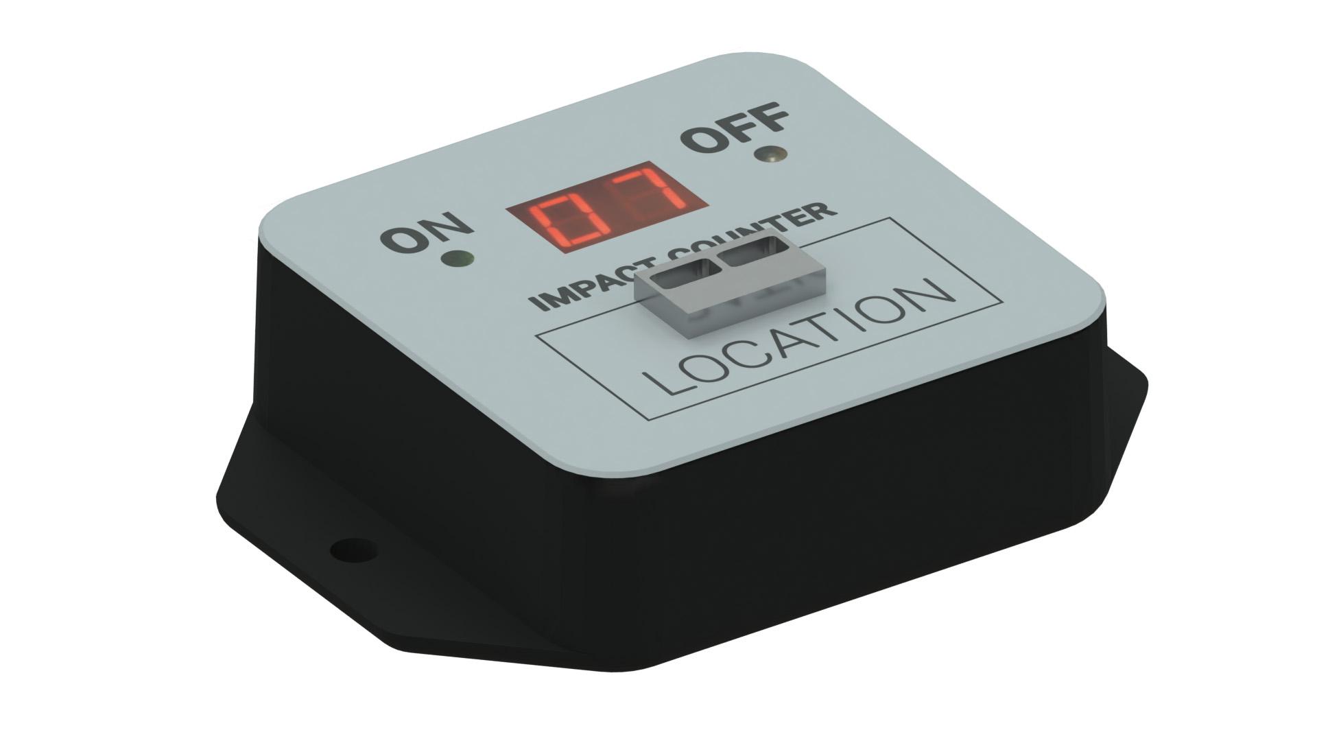 Digital Impact Sensor / Counter, Tamperproof, Battery powered